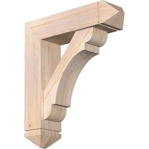 Ekena Millwork Olympic Arts and Crafts Smooth Bracket w/ Offset Brace, Douglas Fir, 7 1/2"W x 28"D x 32"H BKT0806X28X32OLY03SDF - main